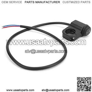 7/8in Motorcycle Light Switch Handlebar, Motorcycle Aluminum Alloy Handlebars Headlight Light Button Switches Fog Light Controls Kit Fit for Motorcycle ATV UTV (Black)