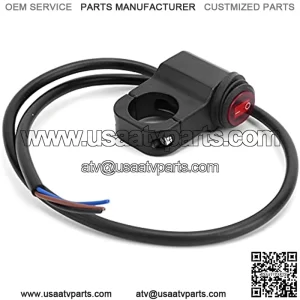 Motorcycle Handlebar Switch, 7/8in Handlebar Switch Headlight Hazard Fog Lamp Control On Off Button with Red Indicator for Motorcycle ATV UTV