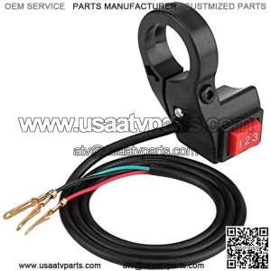 Handlebar Switch, 22mm 7/8in Electric 3 Speed Module Handlebar Switch Shift Black for Motorcycle E-Bike Scooter