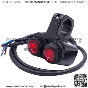 Waterproof 7/8 inch 12v red LED Illuminated Motorcycle ATV Handlebar Button Switch