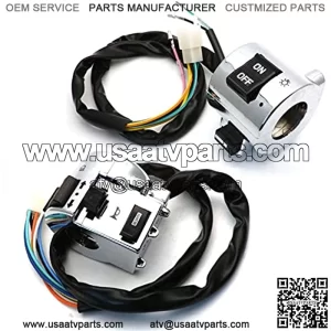 Handlebar Switches Pair Motorcycle Handlebar Switches, Right And Left Chrome Plated Control Switch, For GY6 Moped ATV Retro Scooter 50cc 125cc 150cc Motorcycle Switche