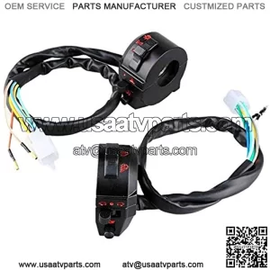 CSW25437 Replacement Part for Car Motorcycle ATV 22mm Handlebar Left Right Side Control Switch High/Low Beam Light Turn Signal Horn Switch 7/8 Inch Motorbike Part - (Type: Black)