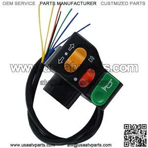 Universal 22mm 7/8" Motorcycle Handlebar Switch 3 Control Button In 1 Headlight Turn Signal Horn Button Compatible with ATV Dirt Bike Moped