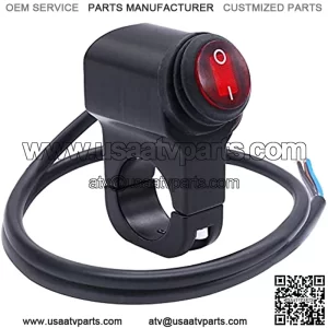 Waterproof 7/812v Red Led Illuminated Motorcycle ATV Handlebar Push Button Switch