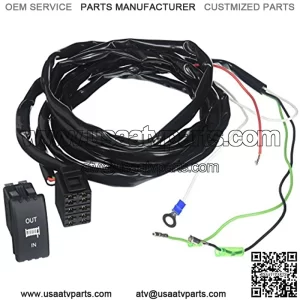 UTV-DRS-K UTV Dash Rocker Switch with Blue Backlit/Complete Harness, Black