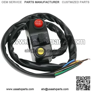 Motorcycle Handlebar Switch, 7/8" Motorcycle Retro Handlebar Switch, 12V Aluminum Motorcycle Switch for Motorbike, Electric Bike, ATV, Scooter,Black