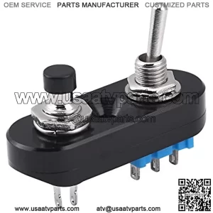 Universal Motorcycle Handlebar Grip Switch Toggle Switch Handle Headlight Horn Switch Aluminum Alloy On/Off Motorcycle Light Switch(Black)