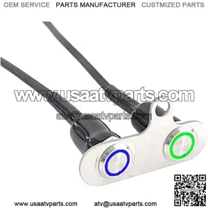 Universal Stainless Steel LED Motorcycle Switch ON-Off Handlebar Adjustable Mount Waterproof Switches Button DC12V Fog Light (Blue-Latching Green-Momentary)