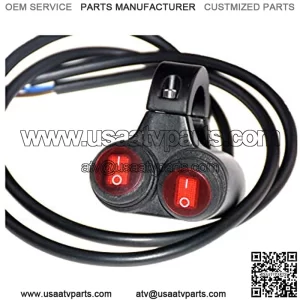 Motorcycle Handlebar Double Control Button Switch Headlight Hazard Brake Fog Light ON OFF Switches With Indicator Light