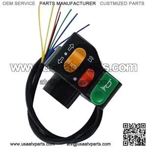 22mm 7/8" Universal Components Motorcycle Handlebar Switch 3 Control Button in 1 Headlight Turn Signal Horn Button for ATV Dirt Bike Moped (Color : Black)