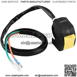 Motorcycle Handlebar Switch Universal 7/8inch Mount LED Headlight On/Off Switch with Button(Yellow)