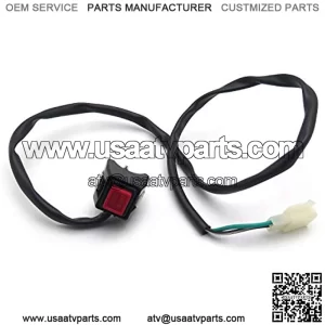 XH1700D-003 Universal Red 7/8 Inches Handlebar Engine Stop Buttom Kill Cut Off Stop Switch Push Button use on Motorcycles ATVs Scooters Snowmobiles