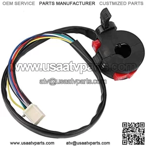 Left Handlebar Switch 22mm/0.9in Kill Start Switch 8 Wires End in a 9 Pin Female Plug Toggle Switch Light Control Fit for Taotao Roketa Coolster ATV
