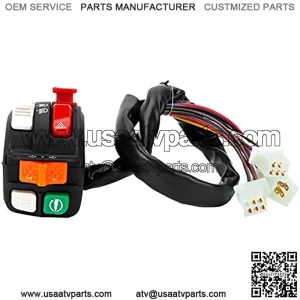 22mm Handlebar Switch High/Low Beam Light Turn Signal Ignition Waterproof Control Button