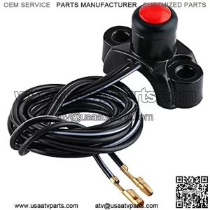 7/8" Motorcycle Handlebar Momentary Engine Horn Start Push Button Switch Starter with Lock