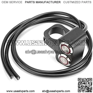 Headlight Switch, 25mm Motorcycle Handlebar Headlight Spot Light Dual Button Switch Modification Parts