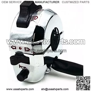 Dual Sport Control High/Low Beam Turn Signal Light Horn Left Switch For Honda Yamaha Kawasaki Suzuki Chopper Bobber ATV (chrome)