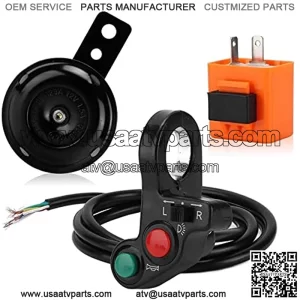 Motorcycle Handlebar Turn Signal Horn Switch, 12V Universal Turn Signal Switch with Flasher Relay and Horn, Replacement Headlight Switch