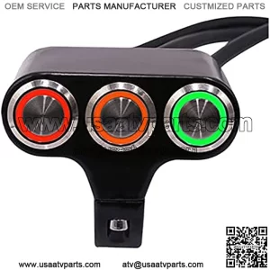 Motorcycle Electric Car Modified Button Handlebar Control Spotlight Horn Dimming Far/Near Light Aluminum Alloy Switch (Color : Black)