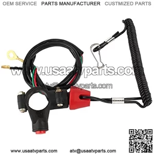 Engine Kill Stop Switch, Motorcycle Engine Stop Lanyard Safety Engine Kill Stop Cord for Motorcycle Outboard Lawn Mowers