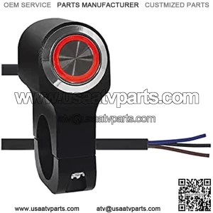 Handle Switch Modification Aluminum Alloy LED Headlights 3-Wire Self-Locking Spotlight Double Flashing Lights Control Buttons Motorcycle Parts (Color : Self-Return red)