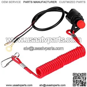 Outboard Engine Kill Switch, Emergency Engine Kill Switch, Motorcycle Outboard Lawn Mowers Emergency Engine Kill Stop Switch W/Tether Lanyard Cord