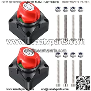 Interruptor de desconexin de batera 2 piezas de 12 V a 48 V interruptor de corte de batera maestro para barco marino, RV, ATV UTV vehculos aislador de energa impermeable interruptor de encendido