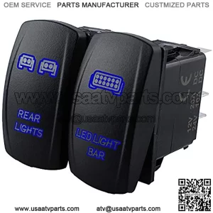 Interruptor basculante de barra de luz LED para UTV Polaris Ranger RZR 800  1000 XP Turbo Can Am Commander 800 Maverick X3 Accesorios-ON-Off Luz LED, 20A 12V 5 Pin Toggle Rocker Kit (azul)