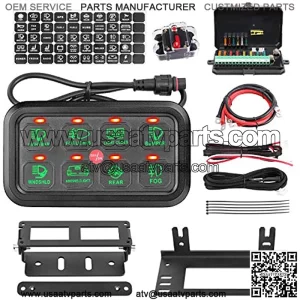 Panel de interruptores de 8 marchas, caja de control de circuito de piezas AKD, universal, para Jeep, interruptor de cable, panel tctil de botn de encendido y apagado para camioneta, ATV, UTV, cami