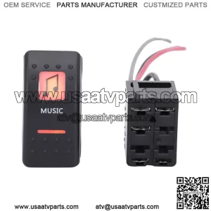 Music Switch Rocker & Backing Kit For Can Am Maverick X3 Defender Amber Orange