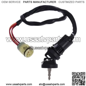 Ignition Switch Keys For Honda Rancher 350 TRX350FE 4x4 ES 2000-2006 ATV Black
