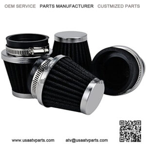 MUYI 4 Pcs 2.05inches Motorcycle Air Filters Round Tapered Clamp-on Pod Intake Filter Cleaner for Yamaha Honda Suzuki Kawasaki Dirt Bike ATV Moped Pit Bike Scooter Vintage(52mm)