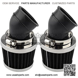 35mm Air Filter 45 Degree Angle Bend for 50cc 70cc 90cc 110cc 125cc Motorcycle ATV Dirt Bike Go Kart Quad Scooter Moped Pit Dirt Pocket Mini Bike(2 of pack)