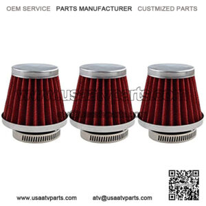 Red 42mm Warehouse Performance Air Filter Pod / 150cc-250cc Motorcycle Scooter ATV Dirt Bike(3 pcs