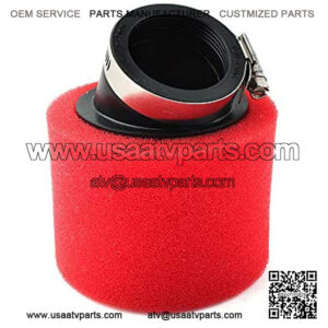 Three T Motorcycle 50MM 1.96'' Air Filter Sponge Foam Cleaner Angled Pipe Fit for 150cc-250cc Motorcycles ATV Dirt Bike Motorcycle Off-road Bike Go-Kart Mini Super Bike, Red