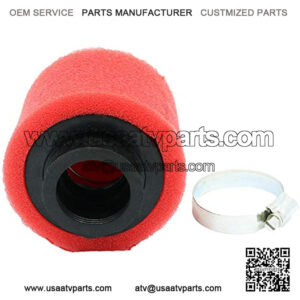 Universal 42mm 1.65inch Red Double Foam Pod Air Filter Compatible forPit Dirt Bike 125cc 150cc 200cc 250cc GY6 Motorcycle ATV Scooter Quad Go Kart Moped Yamaha 41mm 43mm KH400