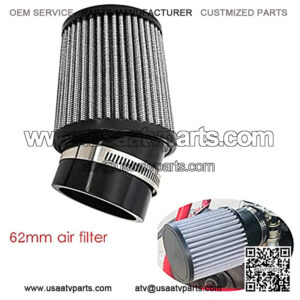 62mm Air Filter Kit 2-7/16" Id Engine Cleaner 420cc High Compatible For Predator 212cc / Clone 196cc Atv Gx160 Gx200 Scooter Quad Go Kart Moped Honda Gx390 Dirt Racing Bike (White)