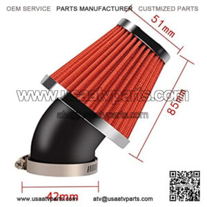High Replacement Air Filter 42mm High Flow Air Filter Motorcycle Air Filter for Honda Yamaha Kawasaki Suzuki ATV Dirt Bike GY6