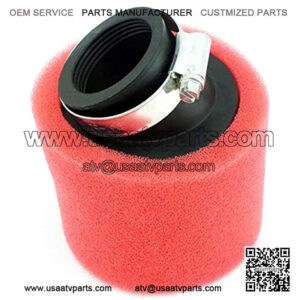 Universal 42mm 1.65" Red Angled Double Foam Pod Performance Air Filter Compatible for Kawasaki KH400 125cc 150cc 200cc 250cc GY6 Motorcycle ATV Quad Go Kart Moped Pit Dirt Bike PZ24 41mm 43mm