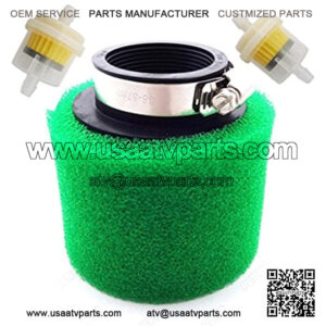 Pit Dirt Bike Green 45mm Air Filter + Fuel Filter Cleaner For 125cc 140cc 150cc Engine Carburetor ATV Quad Motorcycle Go Kart Scooter