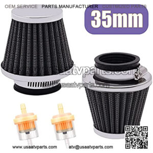 2pcs 35mm Motorcycle Air Filter with 2pcs Fuel Filter Replace for Gy6 Moped Scooter ATV Dirt Bike Motorcycle 50cc 110cc 125cc 150cc 200cc Atvs Dirt Bikes Go Karts Quad 4 Wheeler D-006-35mm