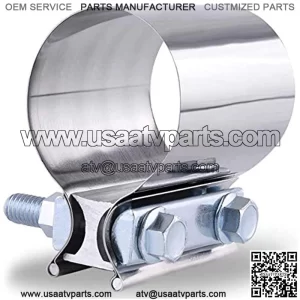 2.0 Inch Butt Joint Exhaust Clamp Band Coupler Sleeve Stainless Steel