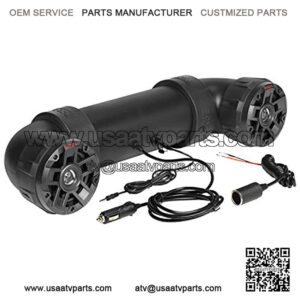 UTV4B ATV UTV Weatherproof Sound System - 4 Inch Speakers, 1 Inch Tweeters, Built-in Amplifier, Built-in Bluetooth, Easy Installation for 12 Volt Vehicles