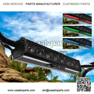 BRT27A ATV UTV Sound Bar System - 27 Inch Wide, IPX5 Rated Weatherproof, Bluetooth, Amplified, 3 Inch Speakers