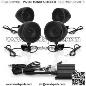 1000W 4-SPEAKER BLUETOOTH SOUND SYSTEM BLACK CAN-AM YAMAHA ALL UTV (Fits: Yamaha Rhino 660)