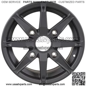 Polaris 1523150-744 Matte Flash Black Cast Rim 15x7 55ET RZR Sport General 1000 (For: Polaris)