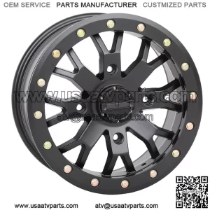 System 3 SB-4 Beadlock Black (4+3) UTV Wheels 15" Polaris RZR 1000 XP (4) (For: Polaris)