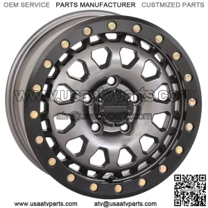 System 3 SB-6 Beadlock 15" Wheels Gunmetal (6+1) Polaris RZR Turbo R & Pro R (For: Polaris)