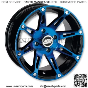 4 ATV/UTV Wheels Set 14in Moose 387X Blue 4/156 4+3 1KXP (For: Polaris)