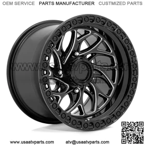 Fuel Runner 15x10 UTV Wheels Black Polaris RZR 1000 XP (4) (For: Polaris)